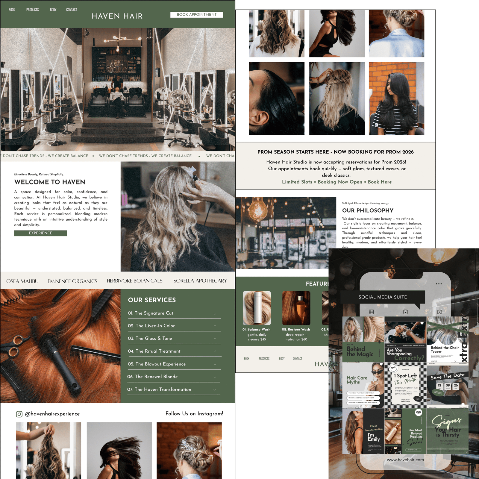 The Olive Luxe - Full Website & Social Media Suite